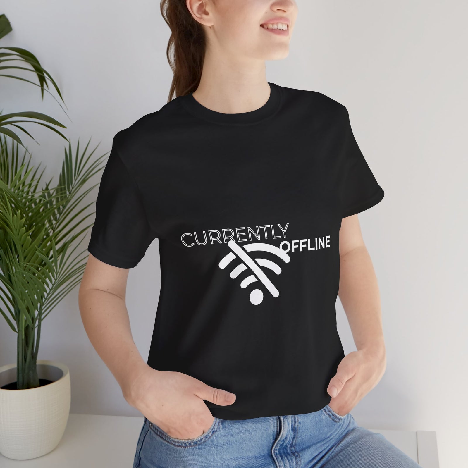 Currently Offline Unisex Tee, Casual Shirt, Comfortable T-Shirt, Tech Humor Clothing, Gift for Gamers, Relaxed Fit Apparel