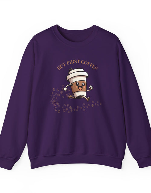 Load image into Gallery viewer, Cute Coffee Lover Sweatshirt, Unisex Crewneck, Gift for Coffee Lovers, Funny Coffee Apparel, Cozy Relaxed Fit, Casual Everyday Wear
