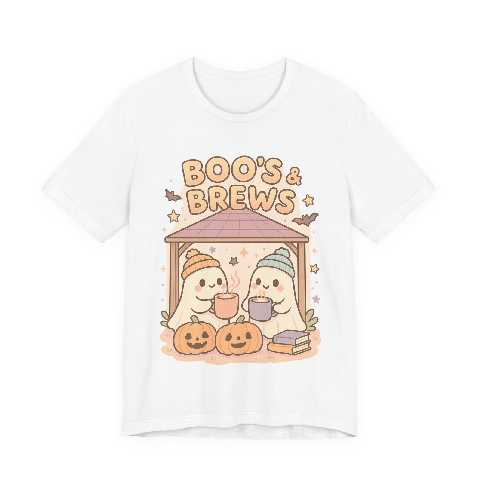 Boo's & Brews Unisex Tee, Halloween Shirt, Cute Ghost Tee, Fall Fashion, Pumpkin Lovers Gift