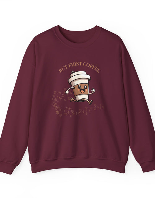 Load image into Gallery viewer, Cute Coffee Lover Sweatshirt, Unisex Crewneck, Gift for Coffee Lovers, Funny Coffee Apparel, Cozy Relaxed Fit, Casual Everyday Wear
