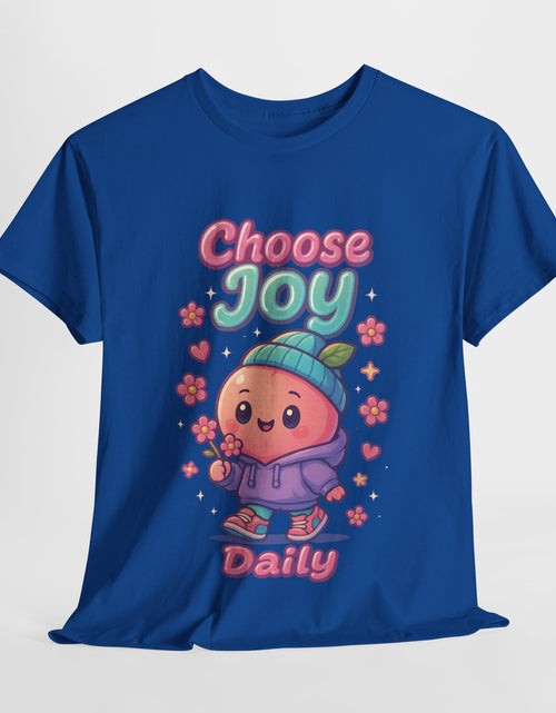 Load image into Gallery viewer, Cute &#39;Choose Joy Daily&#39; Unisex Tee, Happy Shirt, Gift for Friends, Positive Vibes, Everyday Wear, Cheerful Apparel
