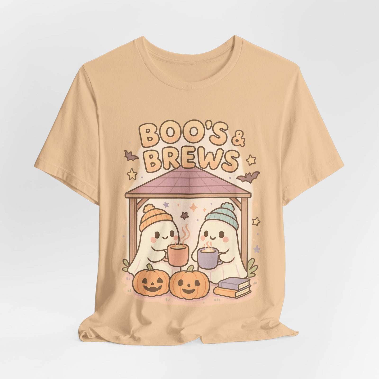 Boo's & Brews Unisex Tee, Halloween Shirt, Cute Ghost Tee, Fall Fashion, Pumpkin Lovers Gift
