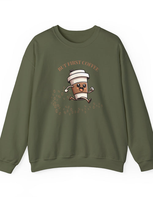 Load image into Gallery viewer, Cute Coffee Lover Sweatshirt, Unisex Crewneck, Gift for Coffee Lovers, Funny Coffee Apparel, Cozy Relaxed Fit, Casual Everyday Wear
