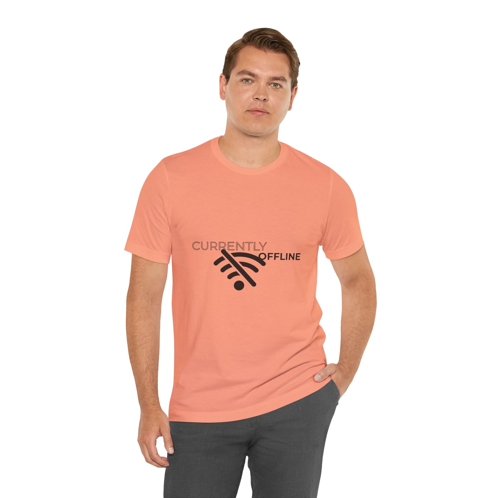 Currently Offline Unisex Tee, Casual Shirt, Comfortable T-Shirt, Tech Humor Clothing, Gift for Gamers, Relaxed Fit Apparel