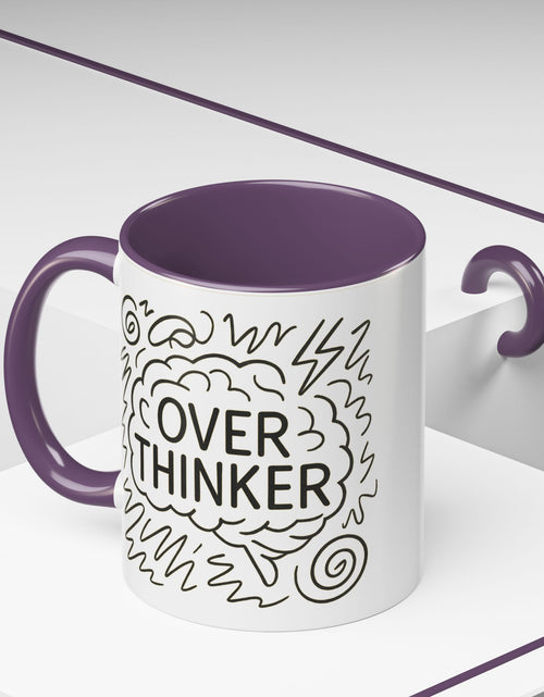 Load image into Gallery viewer, Overthinker Accent Coffee Mug | Funny Gift for Coffee Lovers, Stress Relief Mug, Office Humor, Unique Birthday Present, Mindfulness Decor

