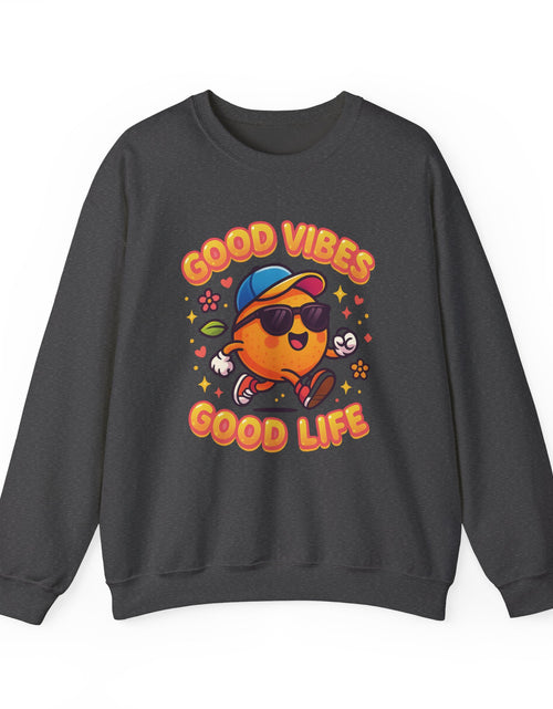 Load image into Gallery viewer, Good Vibes Unisex Sweatshirt | Happy Crewneck for Everyday Comfort, Ideal Gift for Friends, Casual Wear, Positive Vibes, Cozy Fashion
