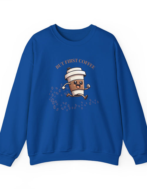 Load image into Gallery viewer, Cute Coffee Lover Sweatshirt, Unisex Crewneck, Gift for Coffee Lovers, Funny Coffee Apparel, Cozy Relaxed Fit, Casual Everyday Wear
