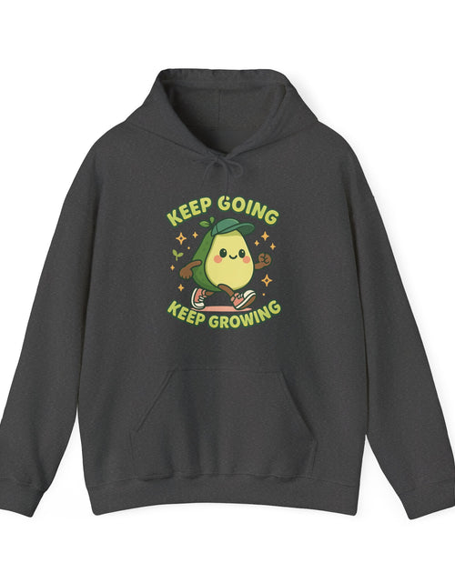 Load image into Gallery viewer, Cute Avocado Inspirational Hoodie - Keep Going, Keep Growing, Fall Fashion, Unique Gift, Comfy Sweatshirt, Cozy Apparel
