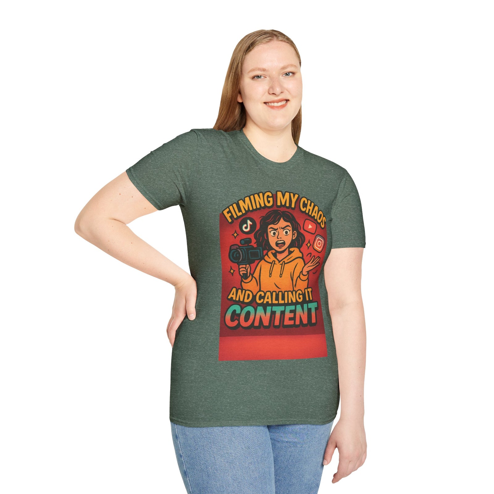Filming My Chaos T-Shirt, Funny Graphic Tee, Unisex Softstyle Shirt, Content Creator Apparel, Gift for YouTuber, TikTok Lover