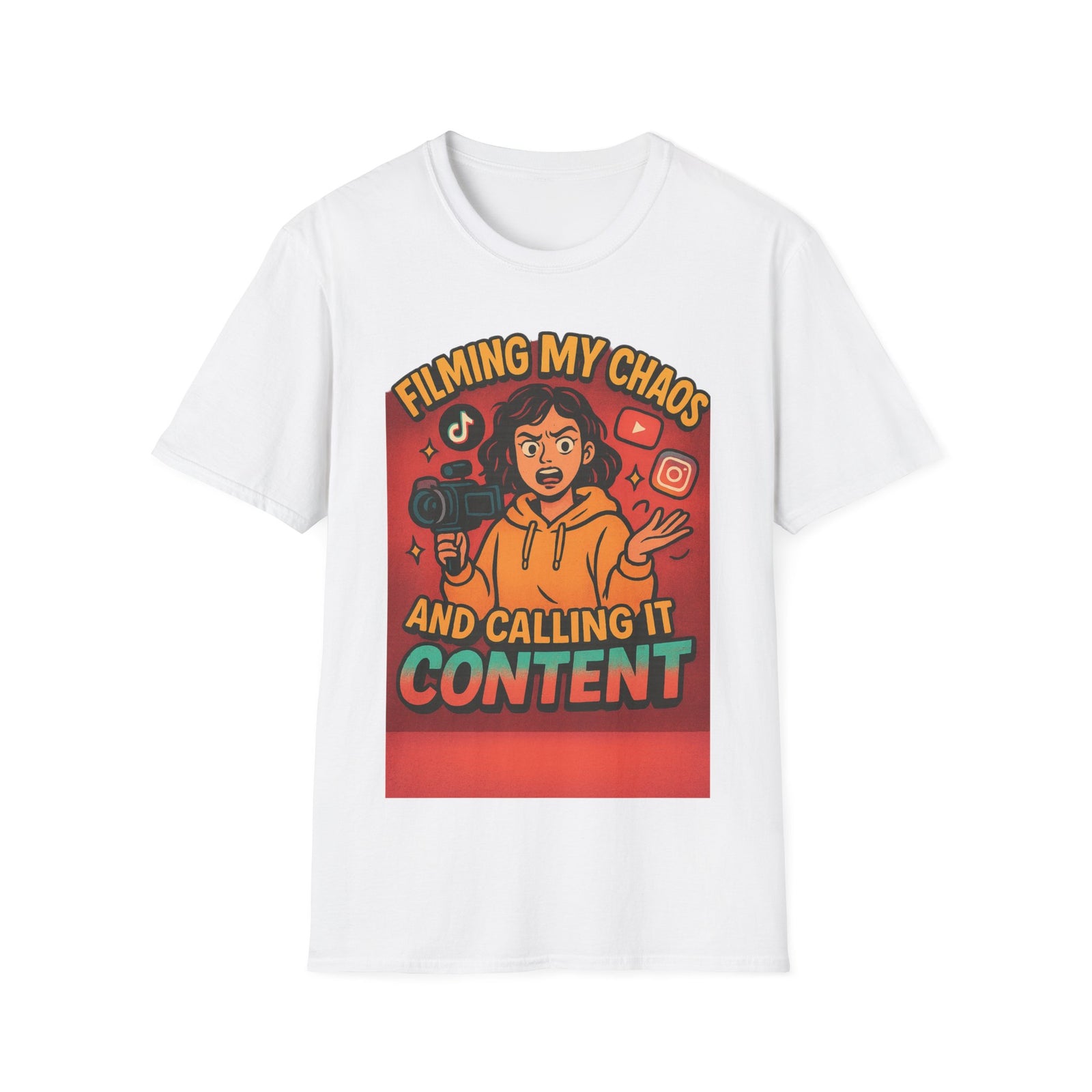 Filming My Chaos T-Shirt, Funny Graphic Tee, Unisex Softstyle Shirt, Content Creator Apparel, Gift for YouTuber, TikTok Lover