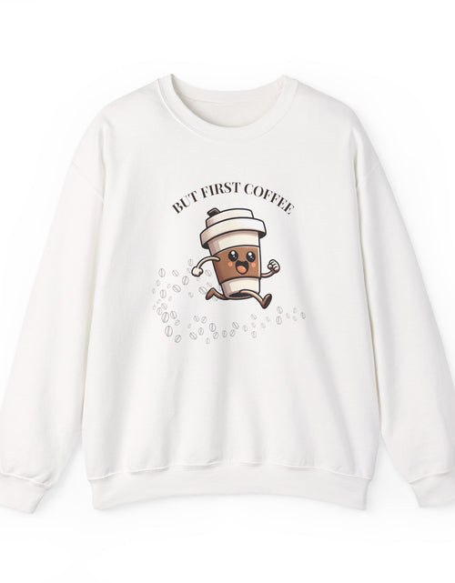 Load image into Gallery viewer, Cute Coffee Lover Sweatshirt, Unisex Crewneck, Gift for Coffee Lovers, Funny Coffee Apparel, Cozy Relaxed Fit, Casual Everyday Wear
