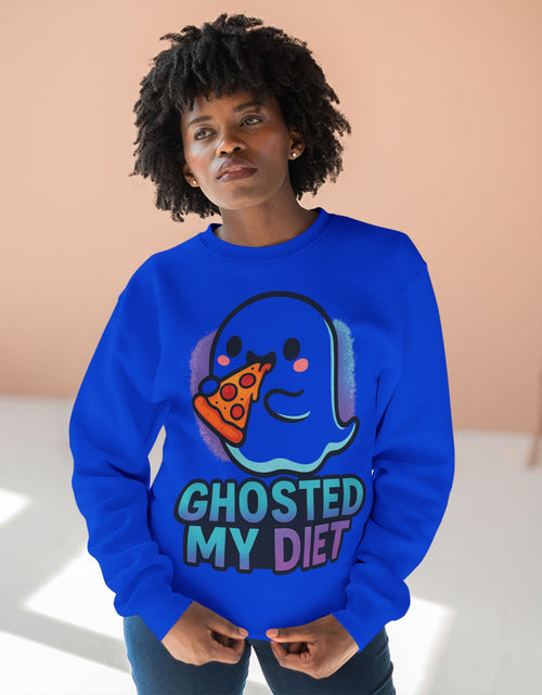 Load image into Gallery viewer, Ghosted My Diet Sweatshirt, Fun Unisex Crewneck, Quirky Gift for Food Lovers, Casual Wear for Everyday, Perfect for Halloween, Cozy Lounge
