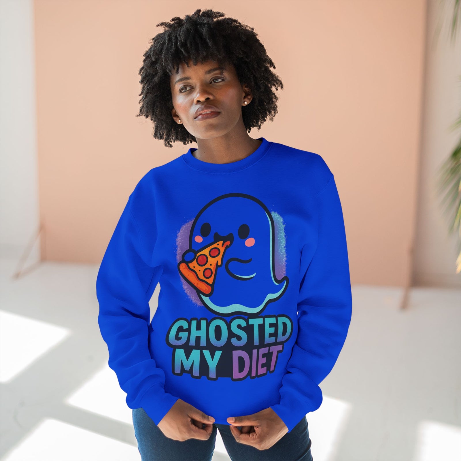 Ghosted My Diet Sweatshirt, Fun Unisex Crewneck, Quirky Gift for Food Lovers, Casual Wear for Everyday, Perfect for Halloween, Cozy Lounge