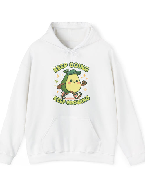 Load image into Gallery viewer, Cute Avocado Inspirational Hoodie - Keep Going, Keep Growing, Fall Fashion, Unique Gift, Comfy Sweatshirt, Cozy Apparel
