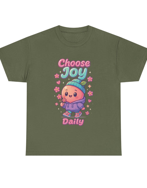 Load image into Gallery viewer, Cute &#39;Choose Joy Daily&#39; Unisex Tee, Happy Shirt, Gift for Friends, Positive Vibes, Everyday Wear, Cheerful Apparel
