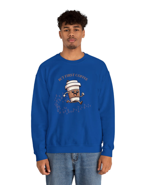 Load image into Gallery viewer, Cute Coffee Lover Sweatshirt, Unisex Crewneck, Gift for Coffee Lovers, Funny Coffee Apparel, Cozy Relaxed Fit, Casual Everyday Wear
