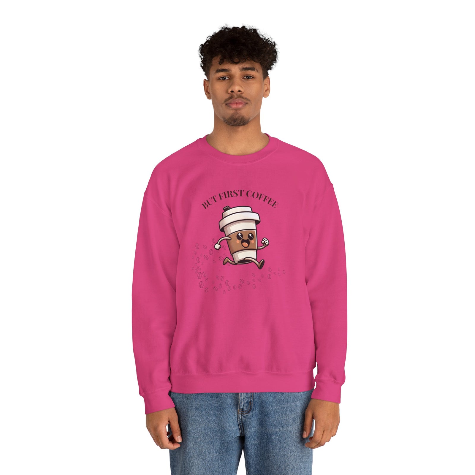 Cute Coffee Lover Sweatshirt, Unisex Crewneck, Gift for Coffee Lovers, Funny Coffee Apparel, Cozy Relaxed Fit, Casual Everyday Wear