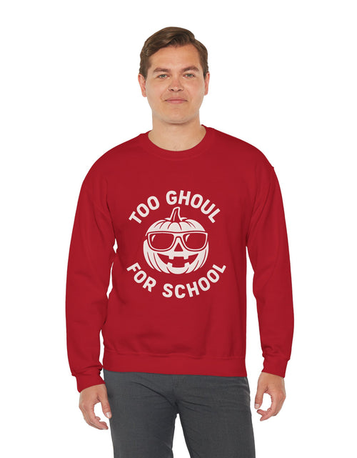 Load image into Gallery viewer, Halloween-Themed Crewneck Sweatshirt, Spooky Sweatshirt, Comfortable Fall Apparel, Gifts for Students, Unisex Halloween Clothing
