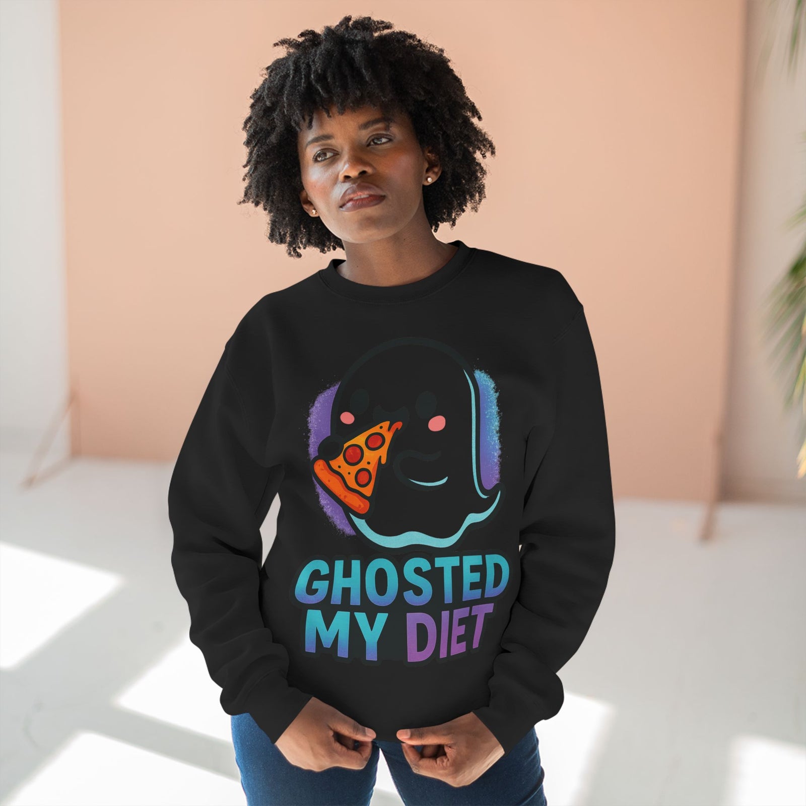 Ghosted My Diet Sweatshirt, Fun Unisex Crewneck, Quirky Gift for Food Lovers, Casual Wear for Everyday, Perfect for Halloween, Cozy Lounge