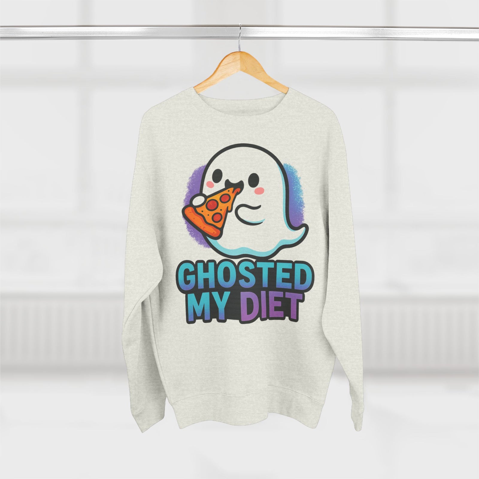 Ghosted My Diet Sweatshirt, Fun Unisex Crewneck, Quirky Gift for Food Lovers, Casual Wear for Everyday, Perfect for Halloween, Cozy Lounge