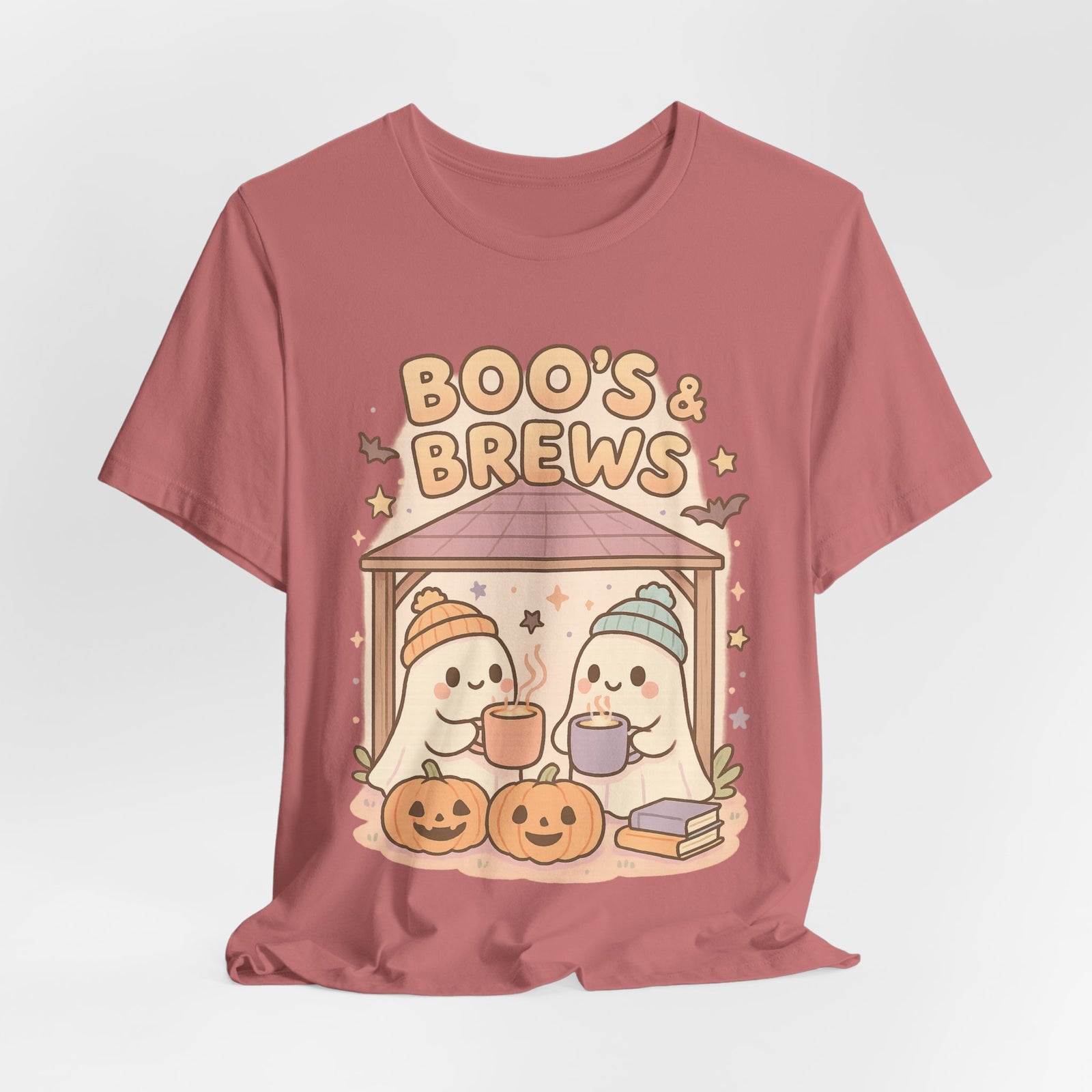 Boo's & Brews Unisex Tee, Halloween Shirt, Cute Ghost Tee, Fall Fashion, Pumpkin Lovers Gift