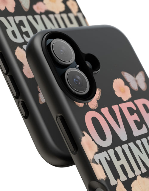 Load image into Gallery viewer, Butterfly Overthinker Phone Case, Floral iPhone Cover, Thoughtful Gift for Her, Cute Tech Accessory, Aesthetic Case for Anxiety Relief
