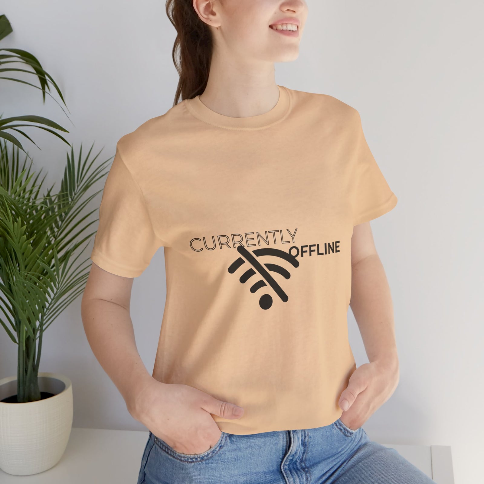 Currently Offline Unisex Tee, Casual Shirt, Comfortable T-Shirt, Tech Humor Clothing, Gift for Gamers, Relaxed Fit Apparel