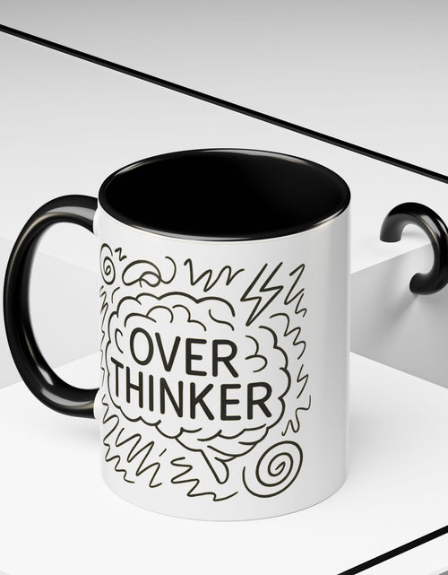 Load image into Gallery viewer, Overthinker Accent Coffee Mug | Funny Gift for Coffee Lovers, Stress Relief Mug, Office Humor, Unique Birthday Present, Mindfulness Decor

