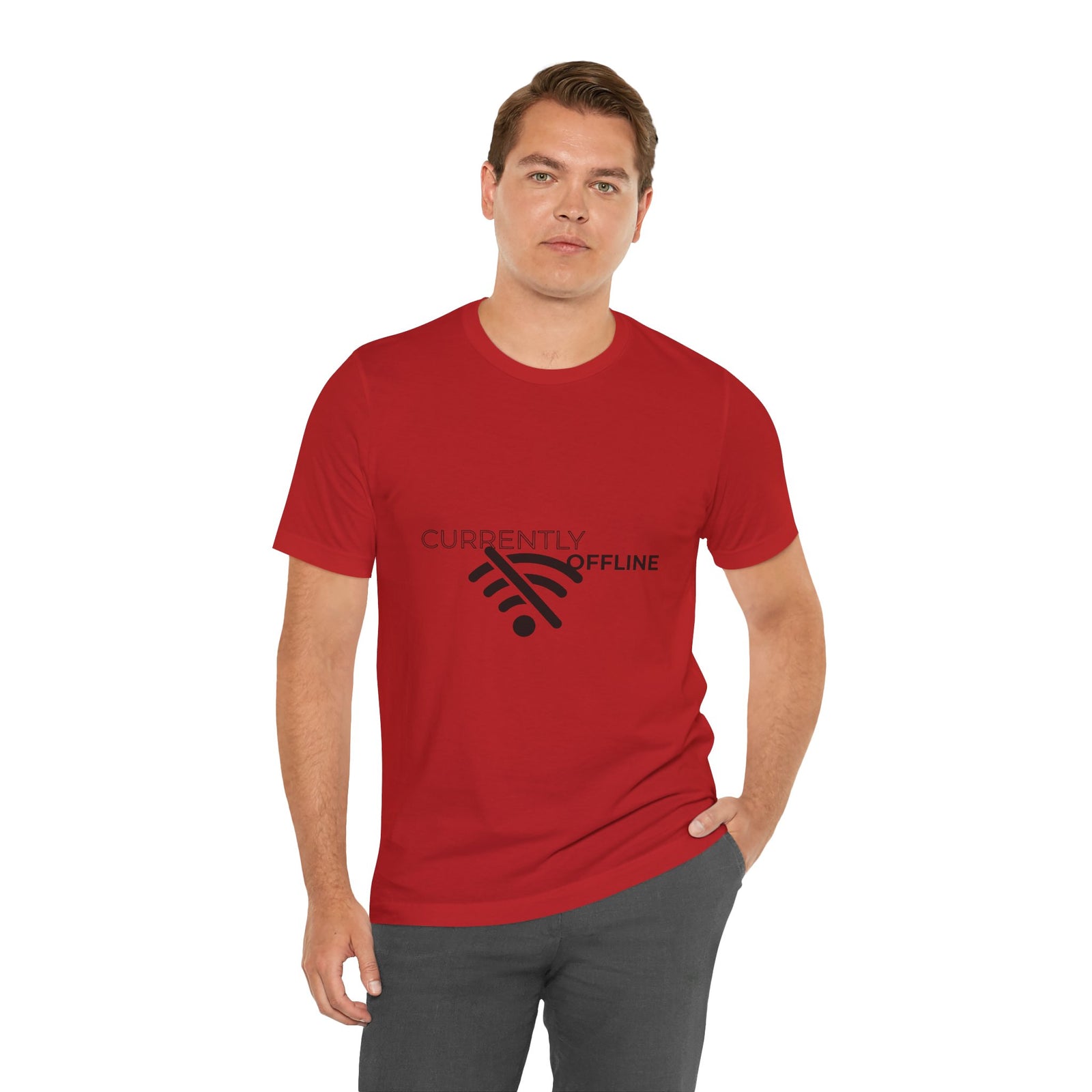 Currently Offline Unisex Tee, Casual Shirt, Comfortable T-Shirt, Tech Humor Clothing, Gift for Gamers, Relaxed Fit Apparel