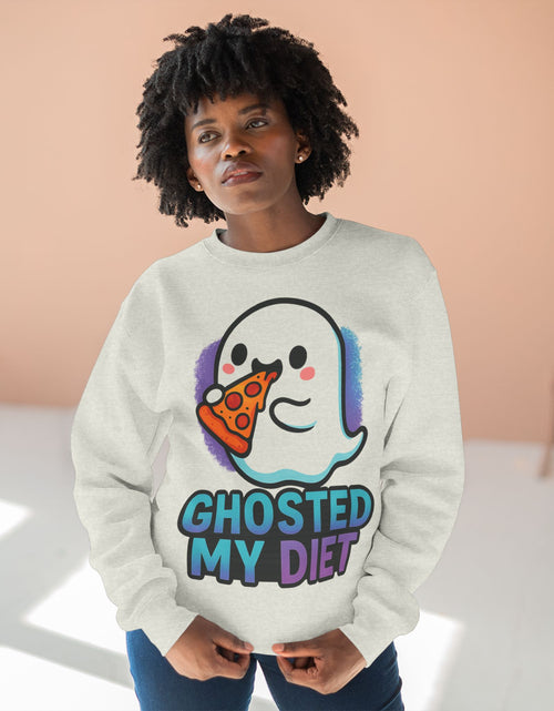 Load image into Gallery viewer, Ghosted My Diet Sweatshirt, Fun Unisex Crewneck, Quirky Gift for Food Lovers, Casual Wear for Everyday, Perfect for Halloween, Cozy Lounge

