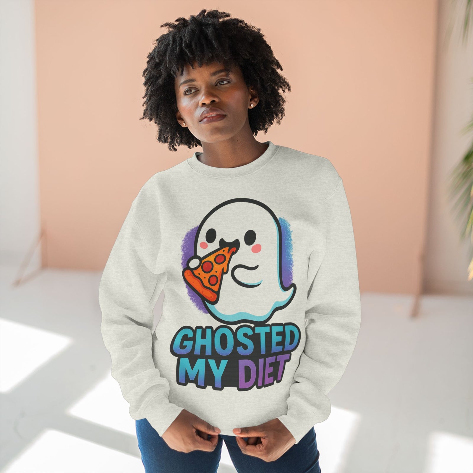Ghosted My Diet Sweatshirt, Fun Unisex Crewneck, Quirky Gift for Food Lovers, Casual Wear for Everyday, Perfect for Halloween, Cozy Lounge