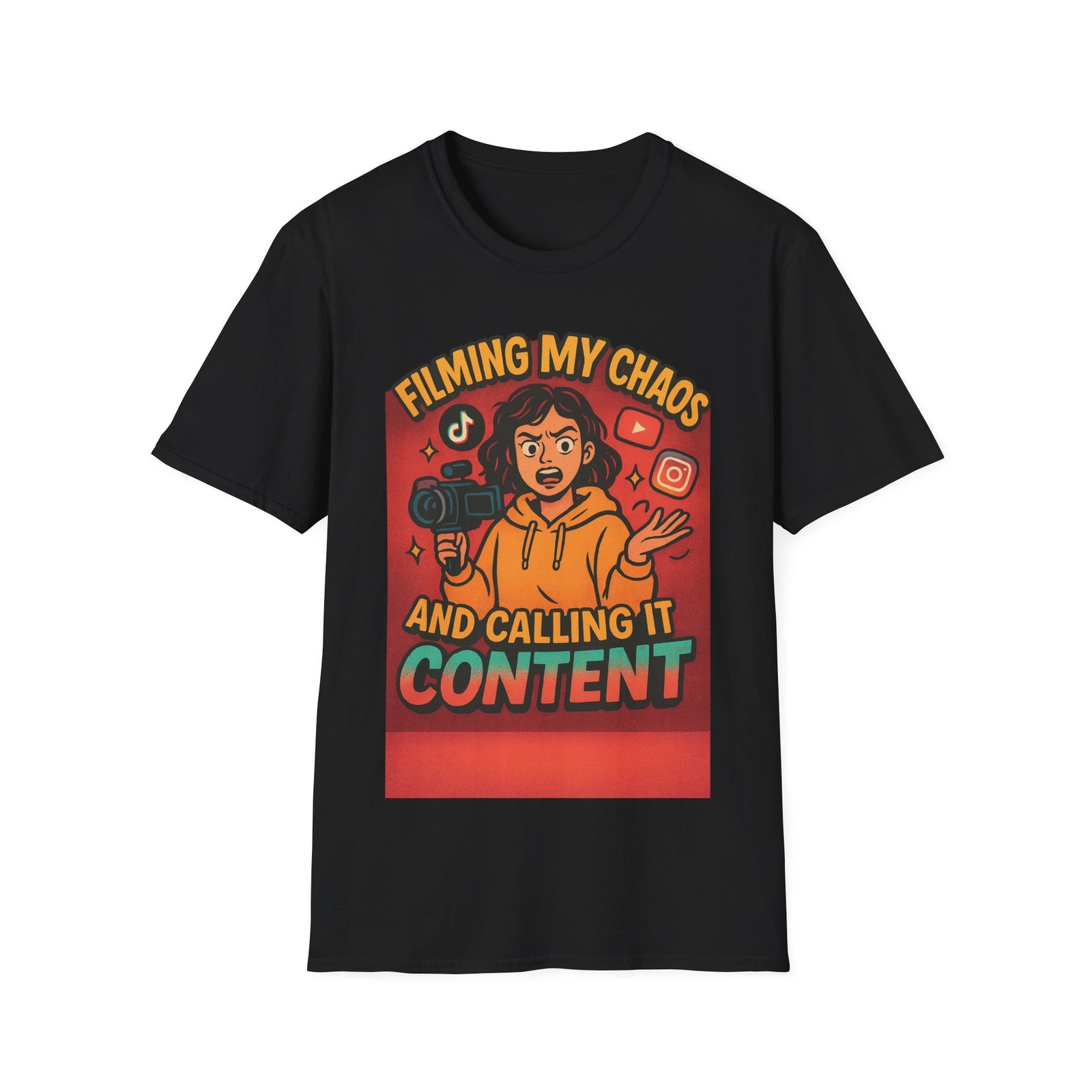 Filming My Chaos T-Shirt, Funny Graphic Tee, Unisex Softstyle Shirt, Content Creator Apparel, Gift for YouTuber, TikTok Lover