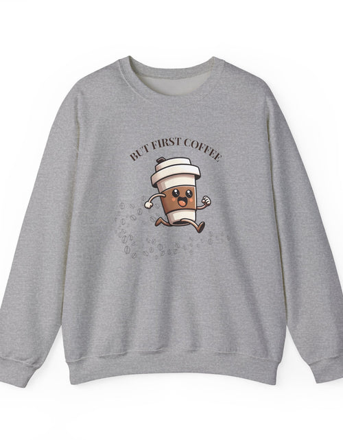 Load image into Gallery viewer, Cute Coffee Lover Sweatshirt, Unisex Crewneck, Gift for Coffee Lovers, Funny Coffee Apparel, Cozy Relaxed Fit, Casual Everyday Wear
