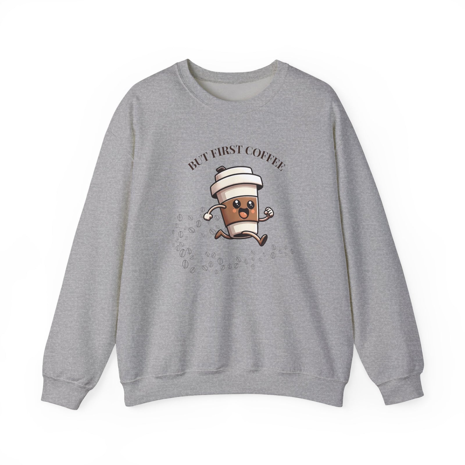 Cute Coffee Lover Sweatshirt, Unisex Crewneck, Gift for Coffee Lovers, Funny Coffee Apparel, Cozy Relaxed Fit, Casual Everyday Wear