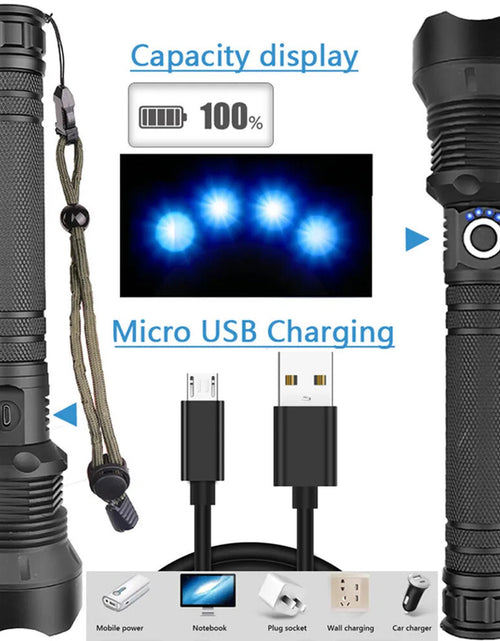 Load image into Gallery viewer, 35000000LM Super Bright Powerful LED Flashlight Torch P90 Rechargeable Zoomable

