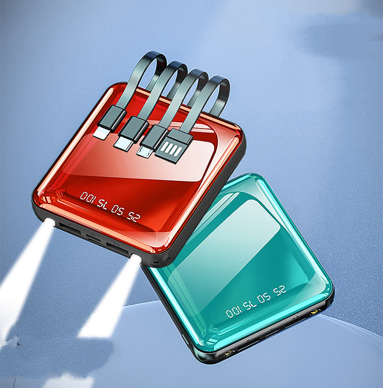 Mini Power Bank with inbuilt Line